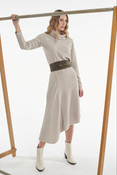 CORDUROY EFFECT KNIT CLAVO SKIRT